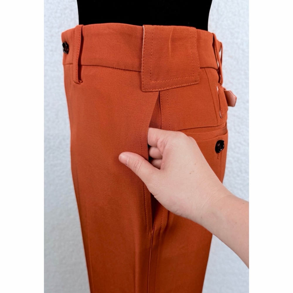 MARNI • Rust/Burnt Orange High-Waisted Wide-Leg Trouser Pants, IT 36 - Picture 10 of 16